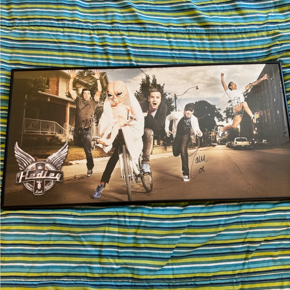 Hedley Band Signed Poster custom framed
